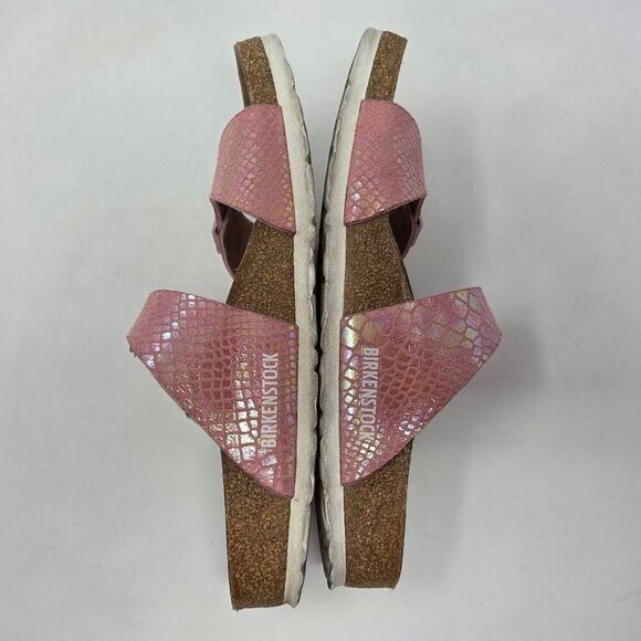 BIRKENSTOCK SYDNEY SHINY SNAKE PRINT PINK SANDALS WOMENS SIZE 9 EU 40 NARROW - Picture 6 of 8